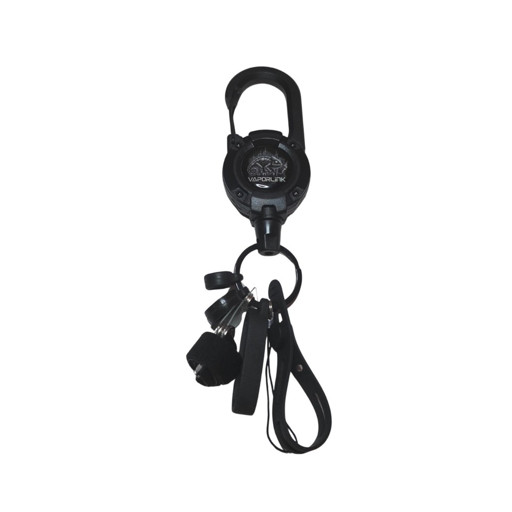 BLACK Vaporlink Leash Heavy-duty Retractable Carabiner Keychain Anti-Lost/Theft